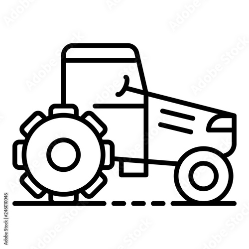Ground tractor icon. Outline ground tractor vector icon for web design isolated on white background