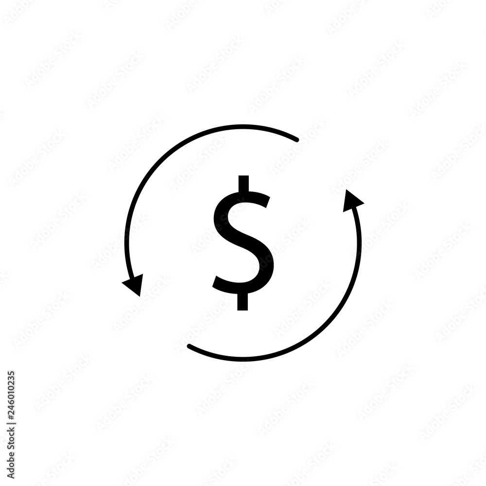 circle, arrow, dollar icon. Element of finance illustration. Signs and symbols icon can be used for web, logo, mobile app, UI, UX circle, arrow, dollar icon. Element of finance illustration. Signs and symbols icon can be used for web, logo, mobile app, UI, UX
