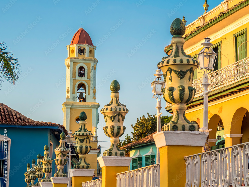 Beautifully decorated columns in Plaza Mayor, Trinidad, Cuba