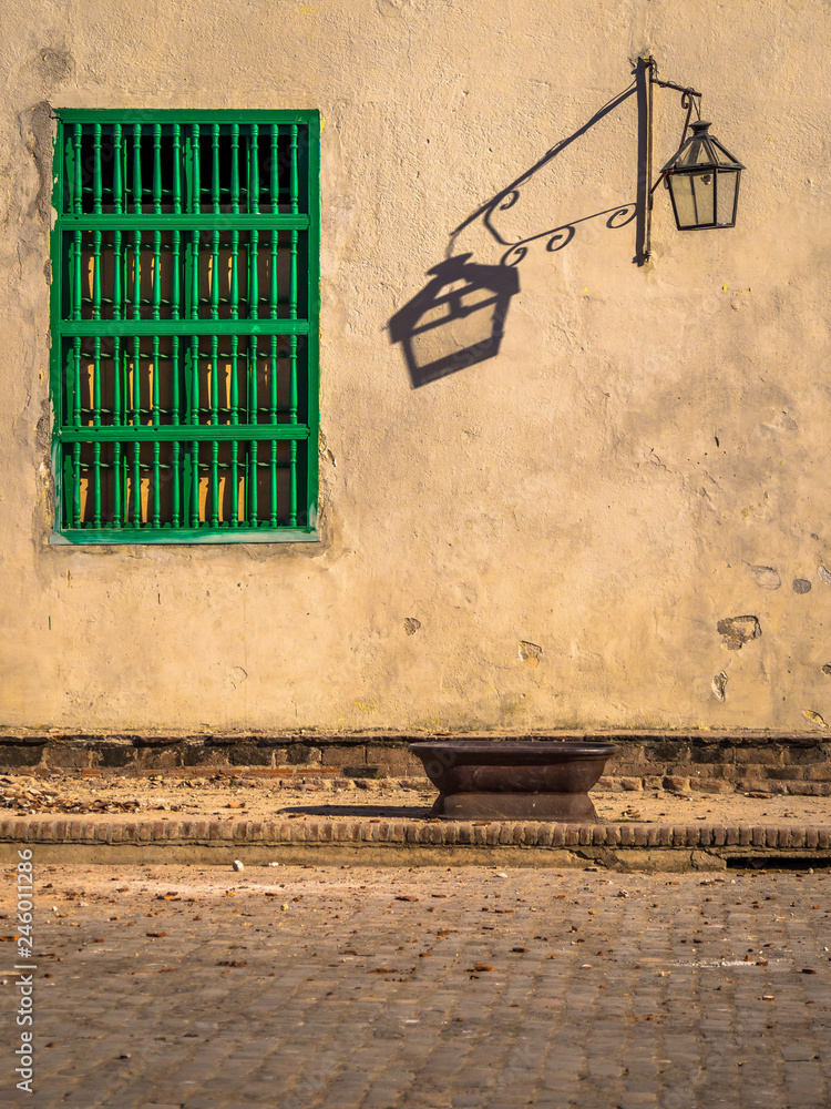 typical street light and window in Cuban architecture style