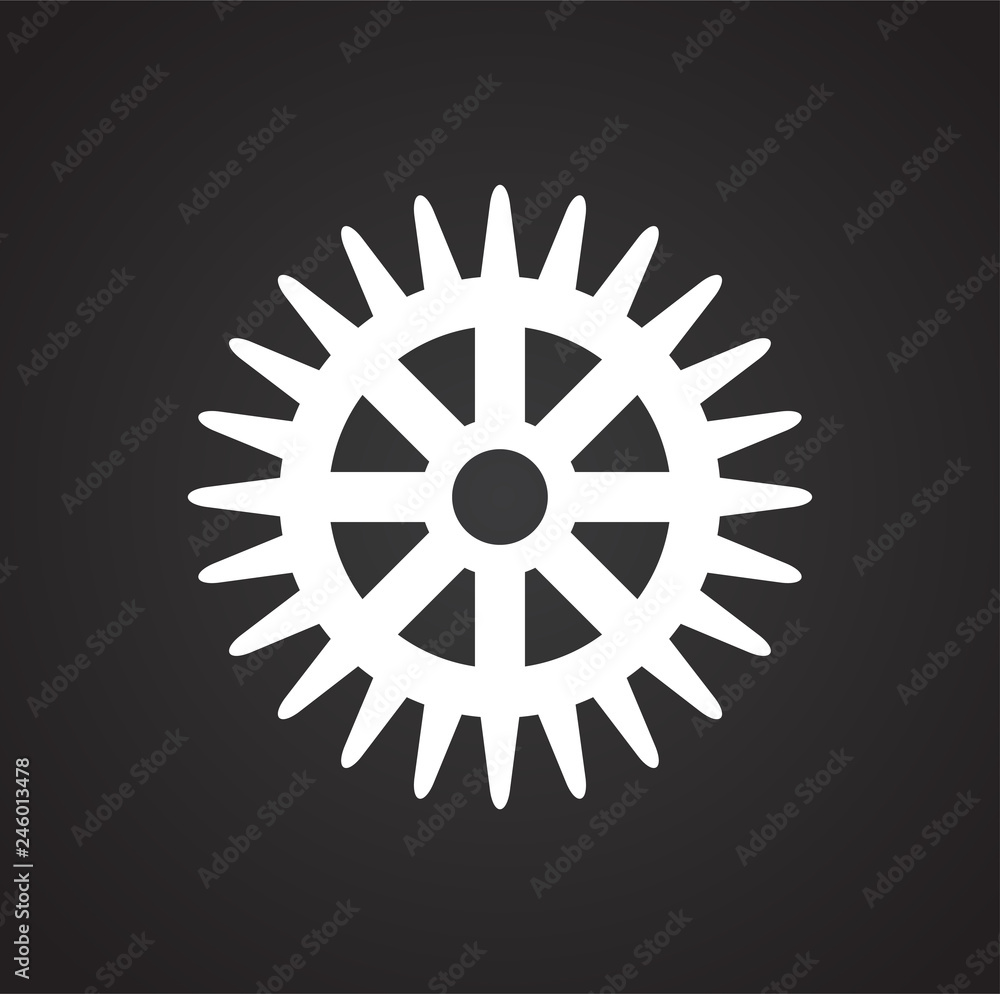 Gear icon on black background for graphic and web design, Modern simple vector sign. Internet concept. Trendy symbol for website design web button or mobile app