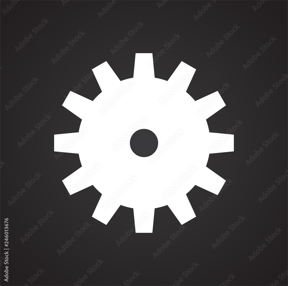 Gear icon on black background for graphic and web design, Modern simple vector sign. Internet concept. Trendy symbol for website design web button or mobile app Gear icon on black background for graphic and web design, Modern simple vector sign. Internet concept. Trendy symbol for website design web button or mobile app