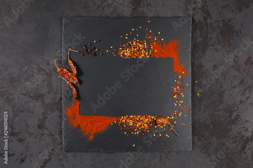 Fototapeta Naklejka Na Ścianę i Meble -  Homemade pepper spices ingredients for cooking.