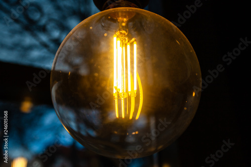 Edison incandescent bulb with a large bulb