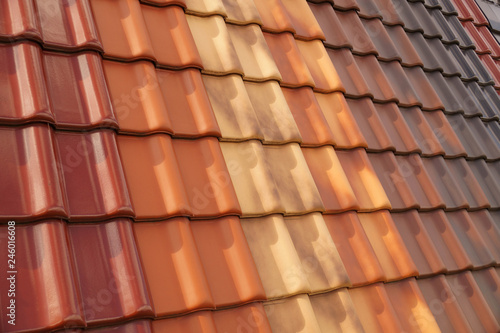 A classic ceramic tiles in different shape and color. Very durable roof cover.