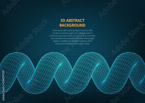 Abstract background with a volumetric object on the surface.