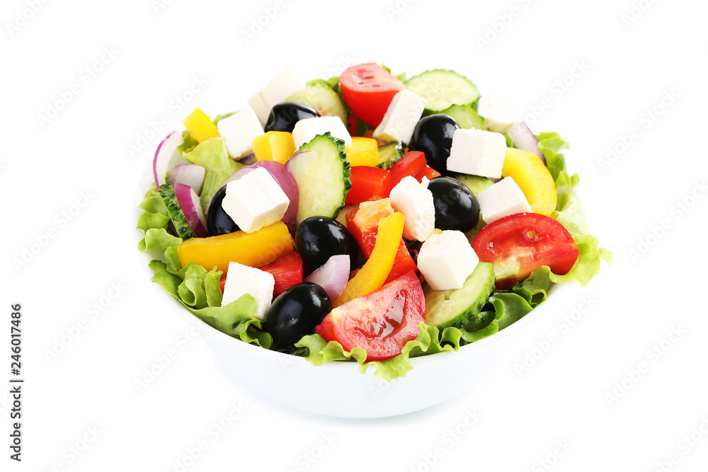 Vegetable salad in bowl isolated on white background Vegetable salad in bowl isolated on white background