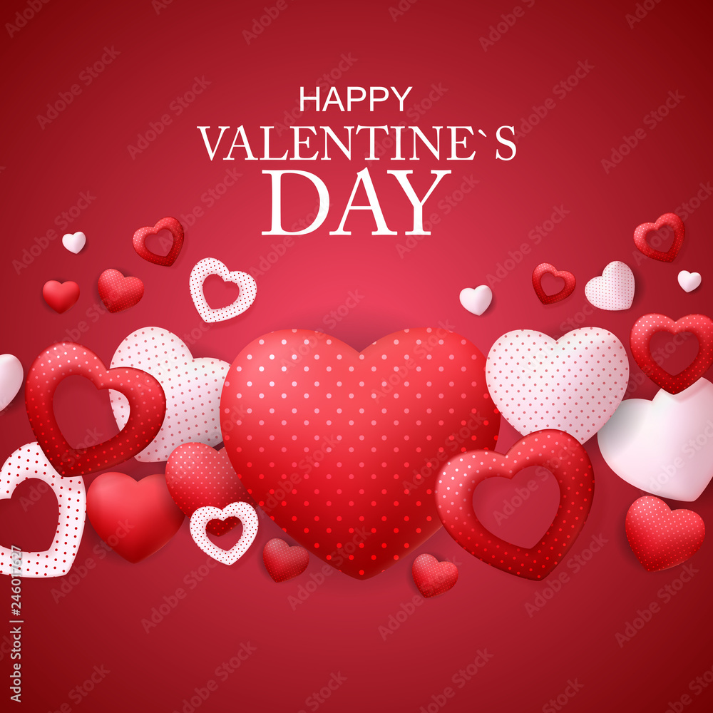 Happy Valentines Day Card with Heart. Vector Illustration Happy Valentines Day Card with Heart. Vector Illustration