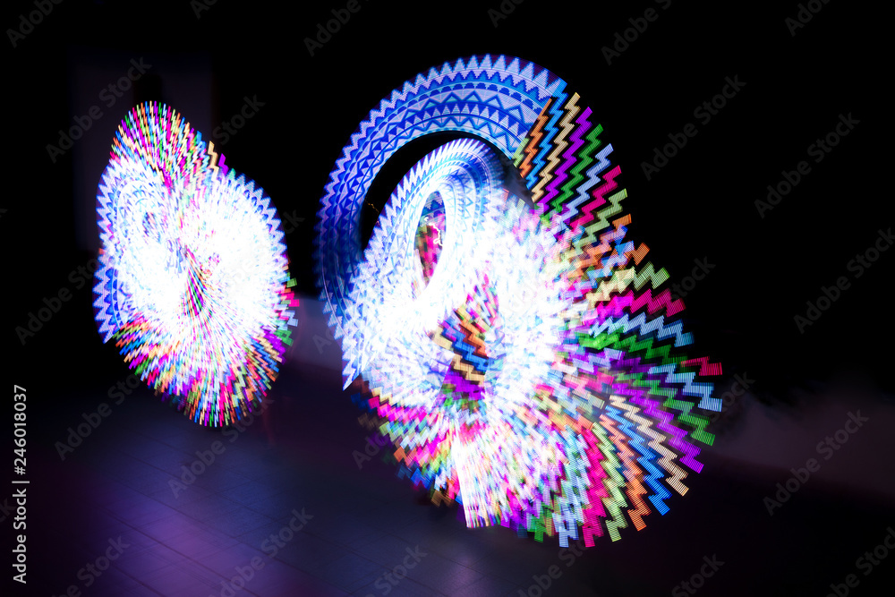 bright light effects, lottery show, LED show, colorful bright spiral effects