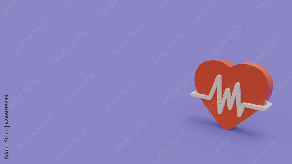 3d icon of cardiogram