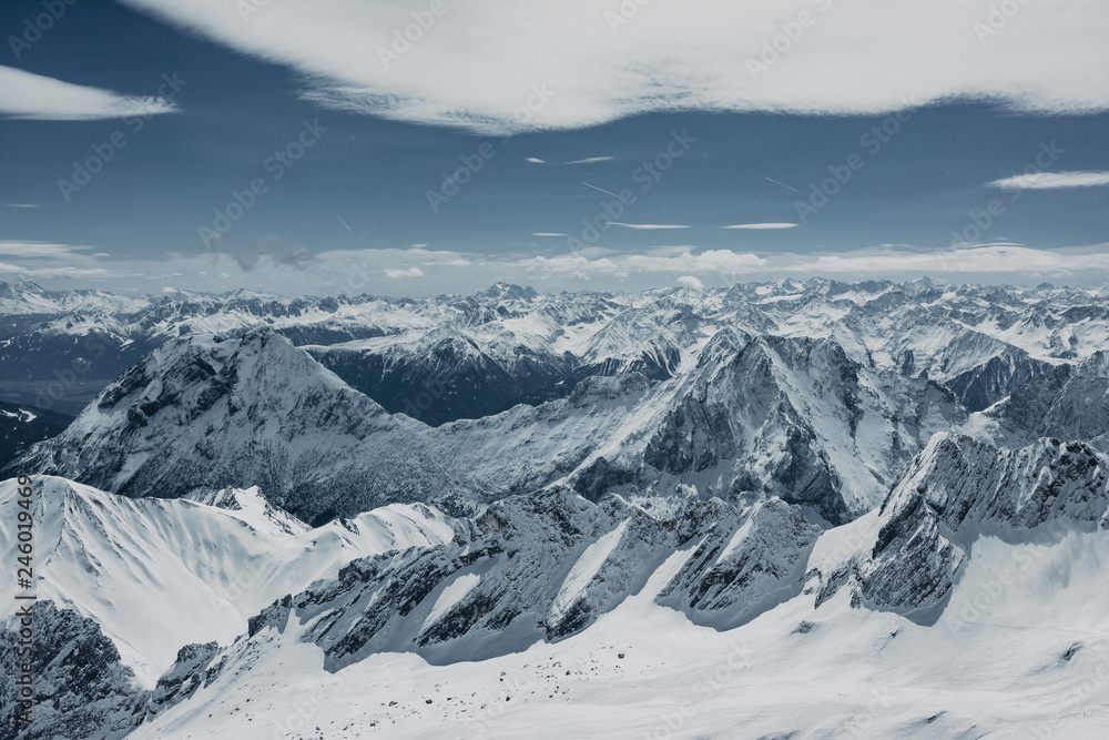 Bergpanorama Alpen Schnee Zugspitze