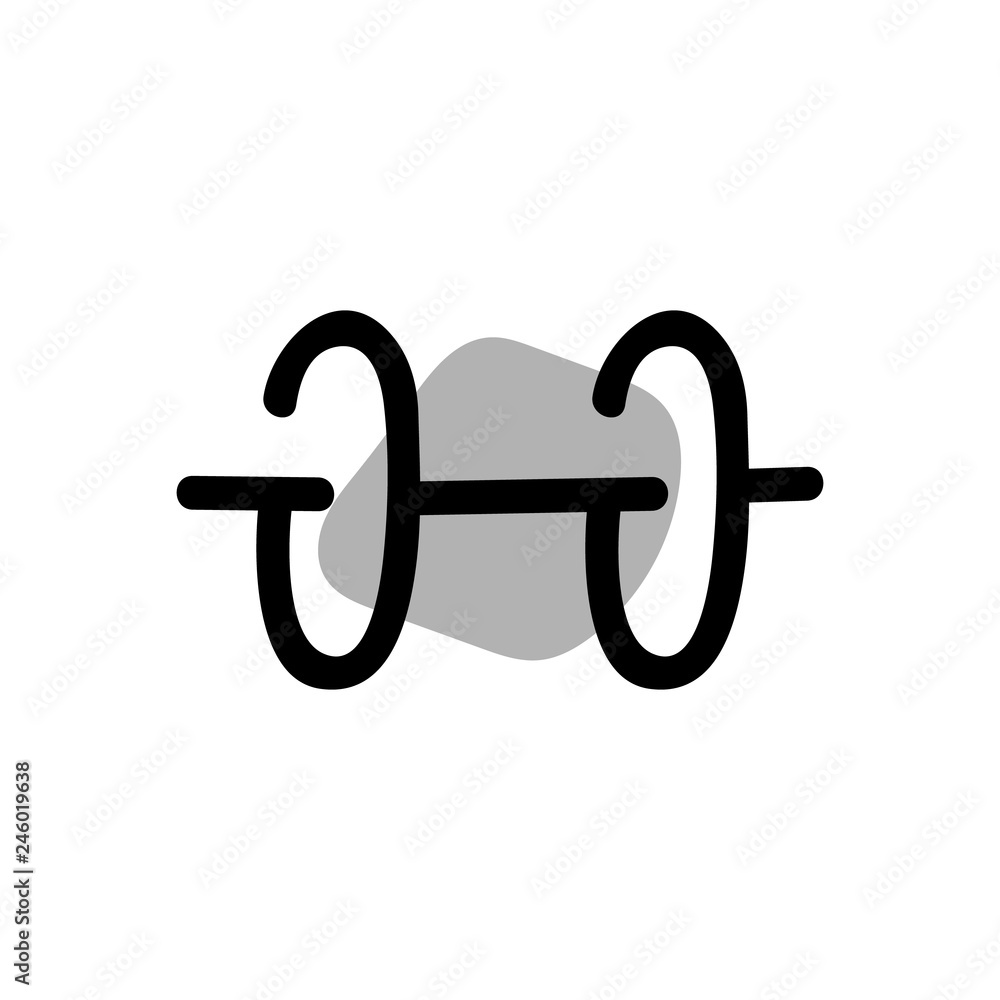 Dumbbell icon. Vector hand drawn line symbol Dumbbell icon. Vector hand drawn line symbol