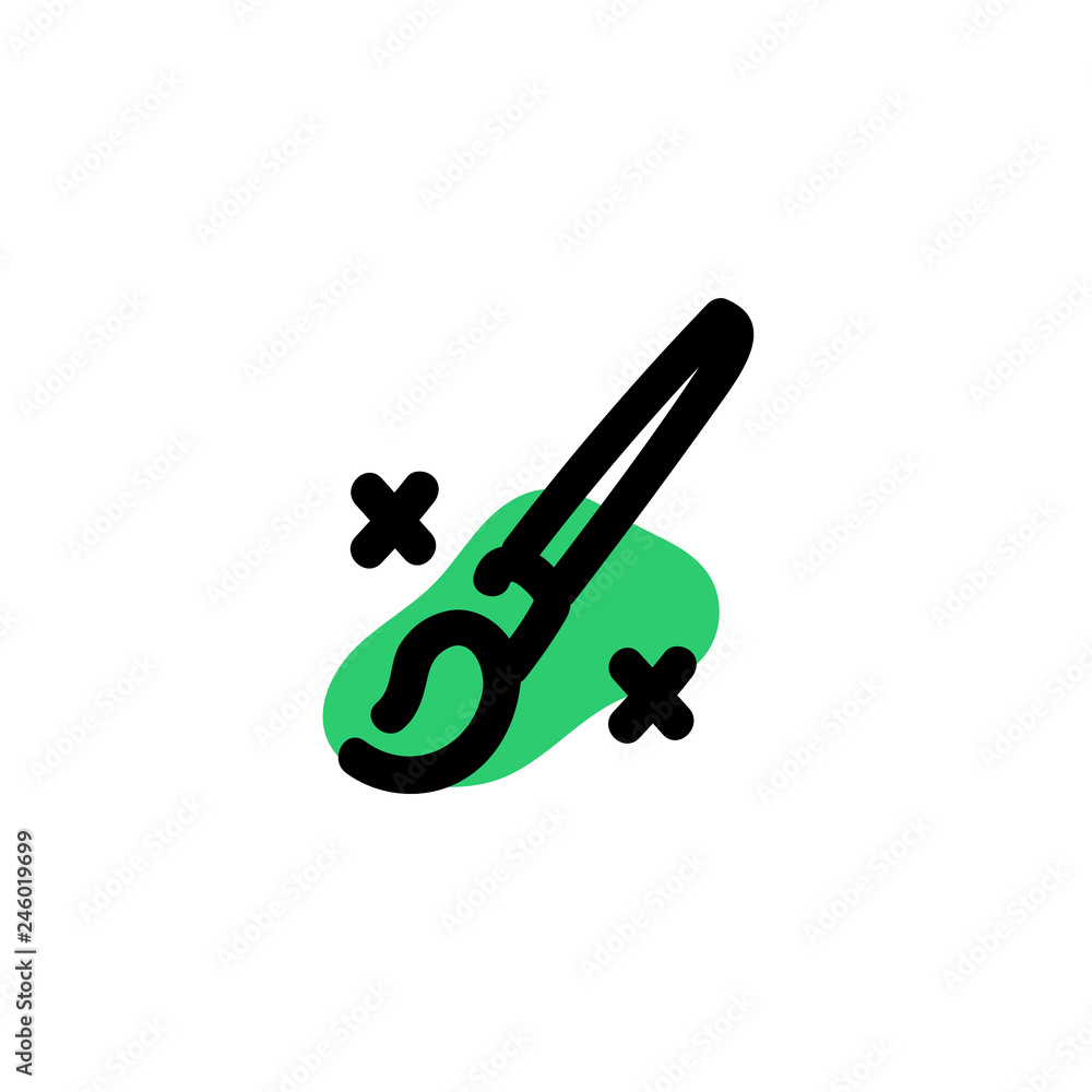 Creative brush icon. Vector hand drawn line symbol Creative brush icon. Vector hand drawn line symbol