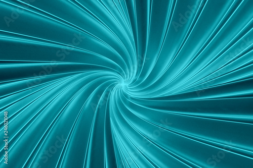 Abstract blue background of twisting three-dimensional bands in the tunnel 3D illustration