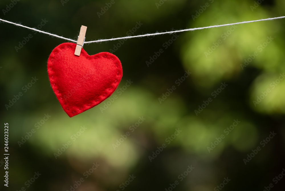 Valentine's day concept with a red heart and copy space Valentine's day concept with a red heart and copy space