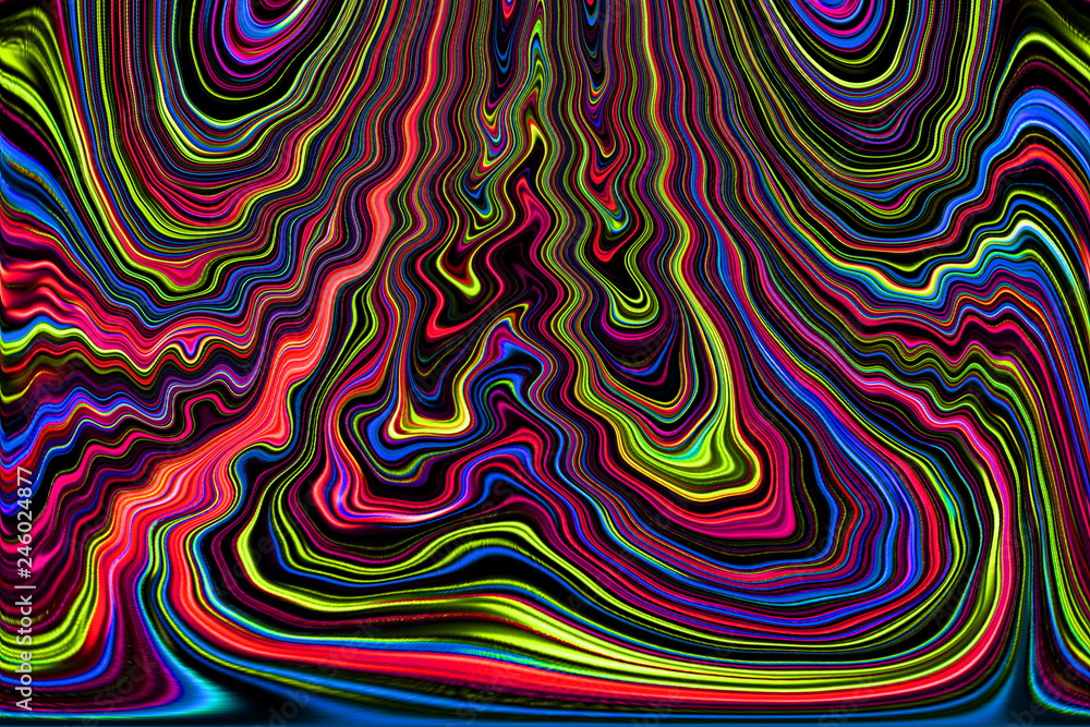 Color lines and curves creates fantastic pictures. Abstract painting - psychedelic pictures. Color lines and curves creates fantastic pictures. Abstract painting - psychedelic pictures.
