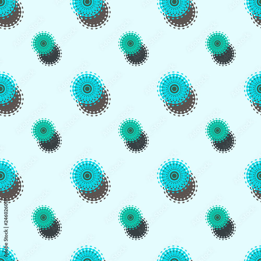 Seamless background pattern with various colored circles. Seamless background pattern with various colored circles.