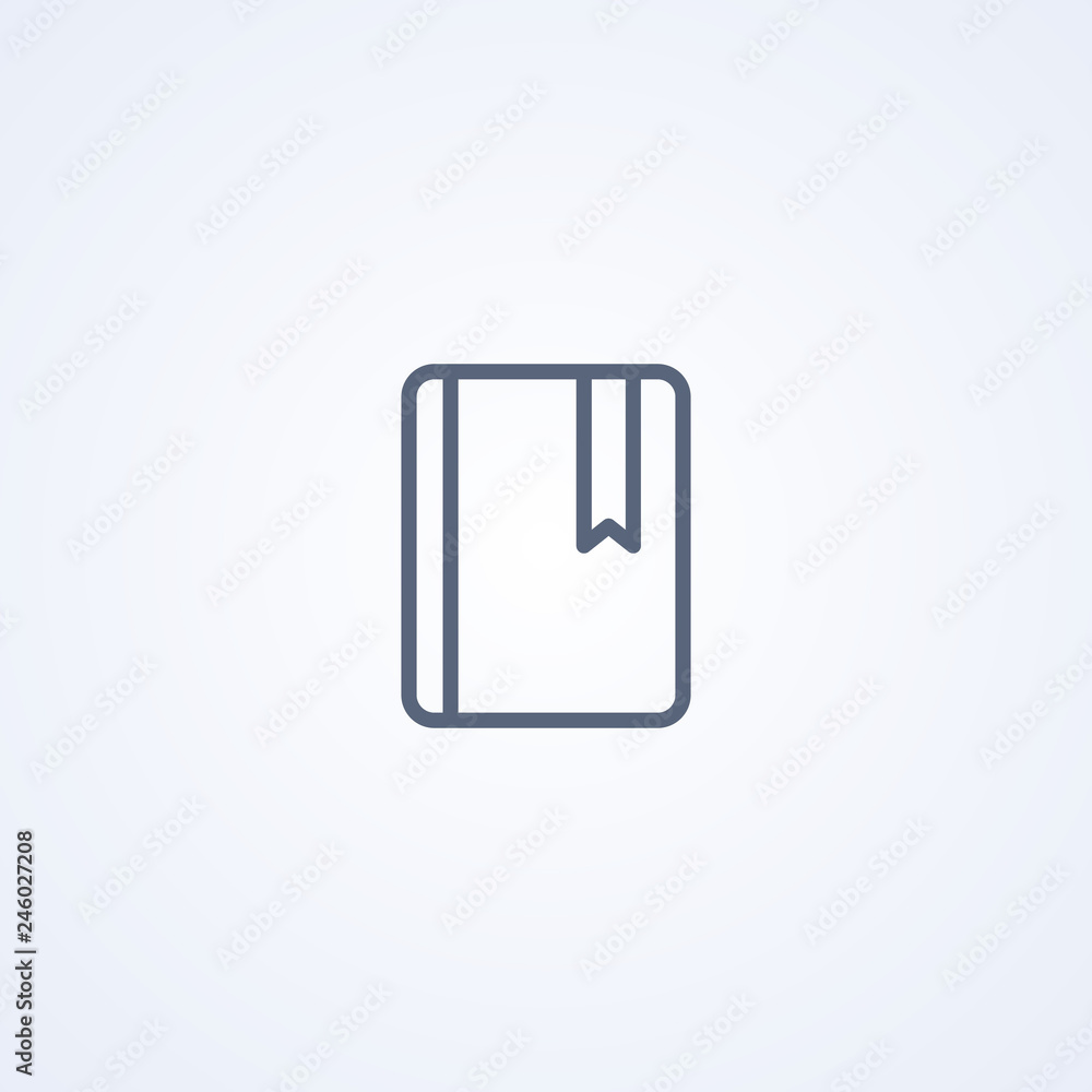Business notepad, vector best gray line icon Business notepad, vector best gray line icon