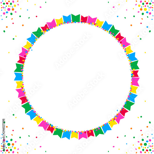 Circular background of colorful junina fiesta flags