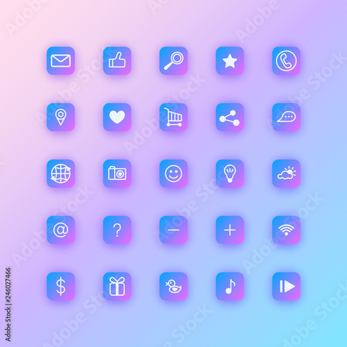 Set of social network icons.