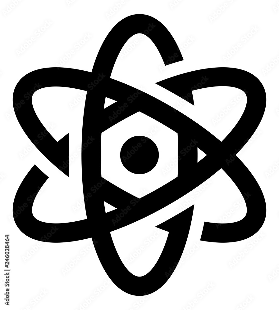 Atom Particle Vector Icon - obrazy, fototapety, plakaty 
