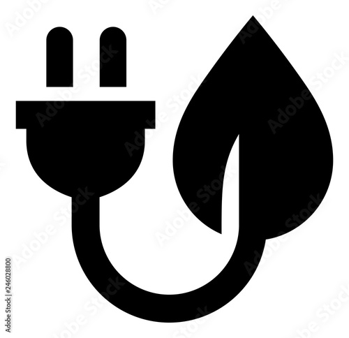 Leaf Plug Green Energy Vector Icon