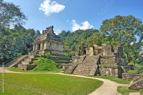 Temples of the Cross group in Palenque, Mexico