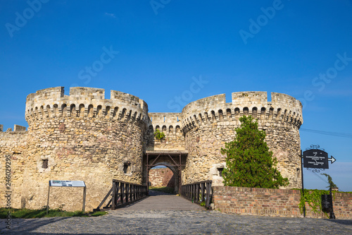 Serbia, Belgrade, Kalemegdan Park, Belgrade Fortress, Zinden gate and towers photo