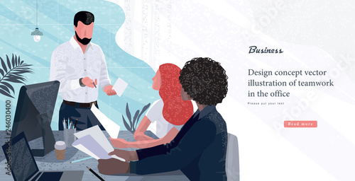 Vector illustration for business and finance. Meeting of business people, entrepreneurs and managers of the company.
