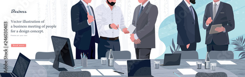 Vector illustration for business and finance. Informal meeting of business people, entrepreneurs and managers of the company.