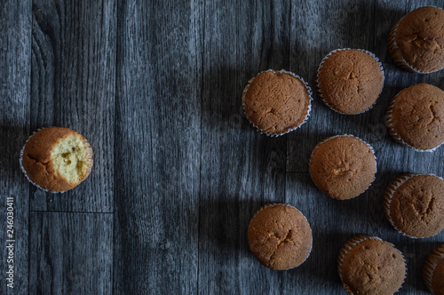 muffin on wooden background