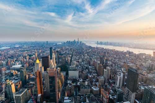 A view of Manhattan during the sunset - New York