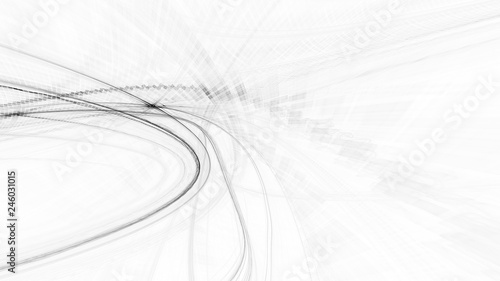 Abstract digital art background. White texture of curves ands grids. Detailed fractal graphics. Data science and digital technology concept.