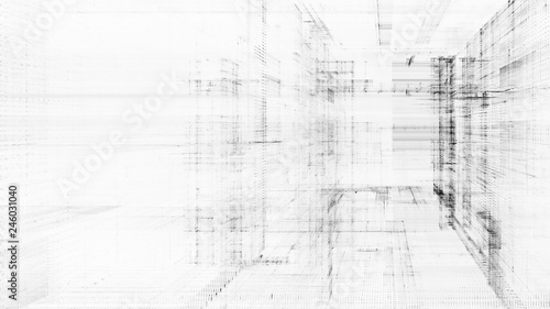 Abstract background. Digital data visualization. 3D illustration based on fractal graphics.