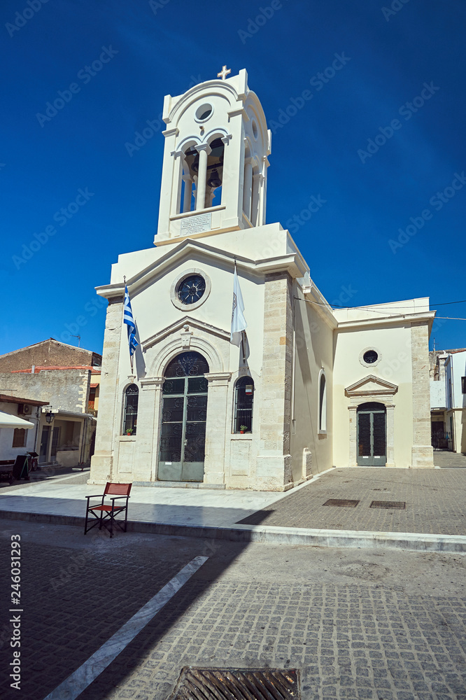 Belfry of the Orthodox church in the city of Rethymnon on the island of Crete.