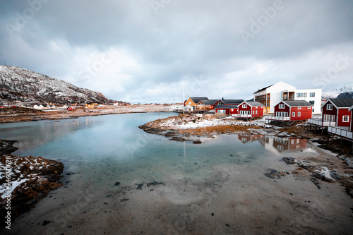 Winterlandschaft Fjord in Norwegen