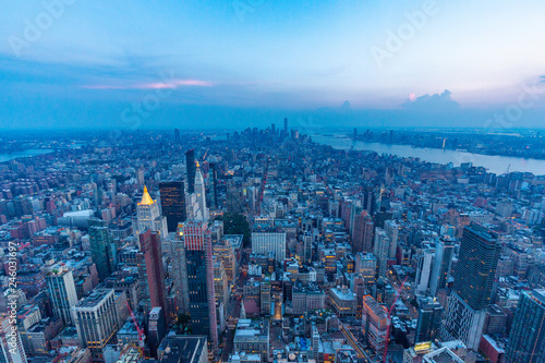 A view of Manhattan during the sunset - New York