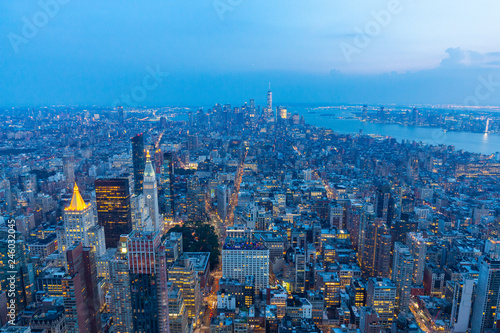 A view of Manhattan during the sunset - New York