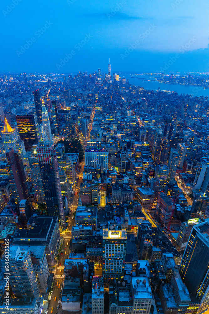 A view of Manhattan during the sunset - New York