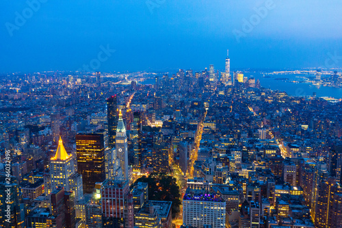 A view of Manhattan during the sunset - New York