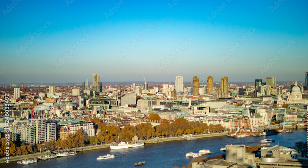 River thames and skyline over london