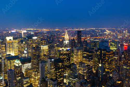 A view of Manhattan during the sunset - New York