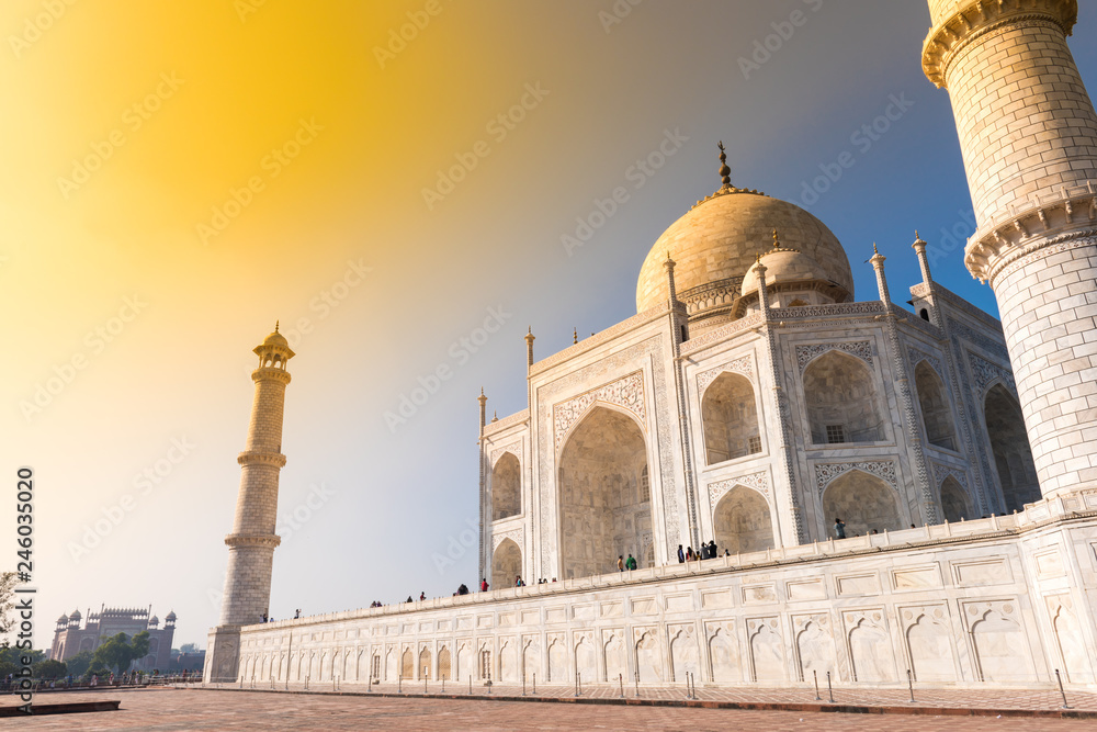 Taj Mahal at golden sunset, Agra, India