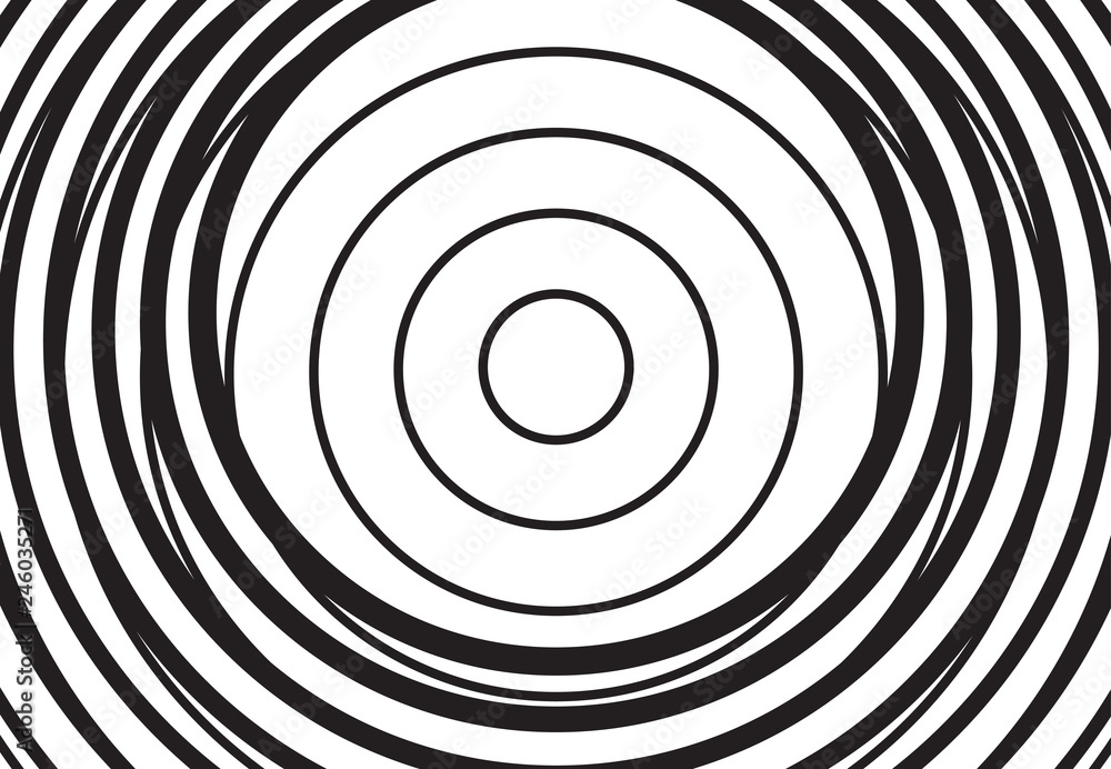 Black and white concentric line circle background or ripple effect Black and white concentric line circle background or ripple effect