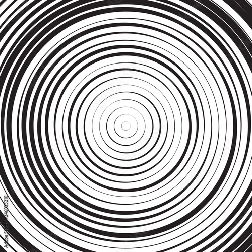 Black and white concentric line circle background or ripple effect