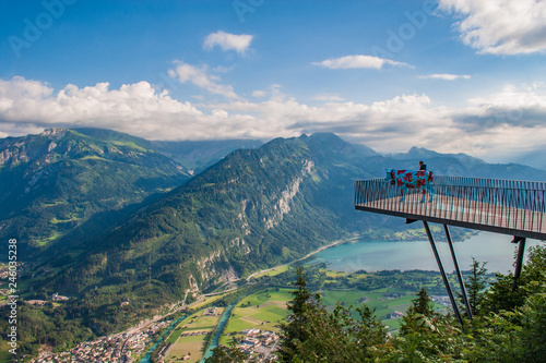 Panoramic view of Interlaken from viewpoint of Harder Kulm