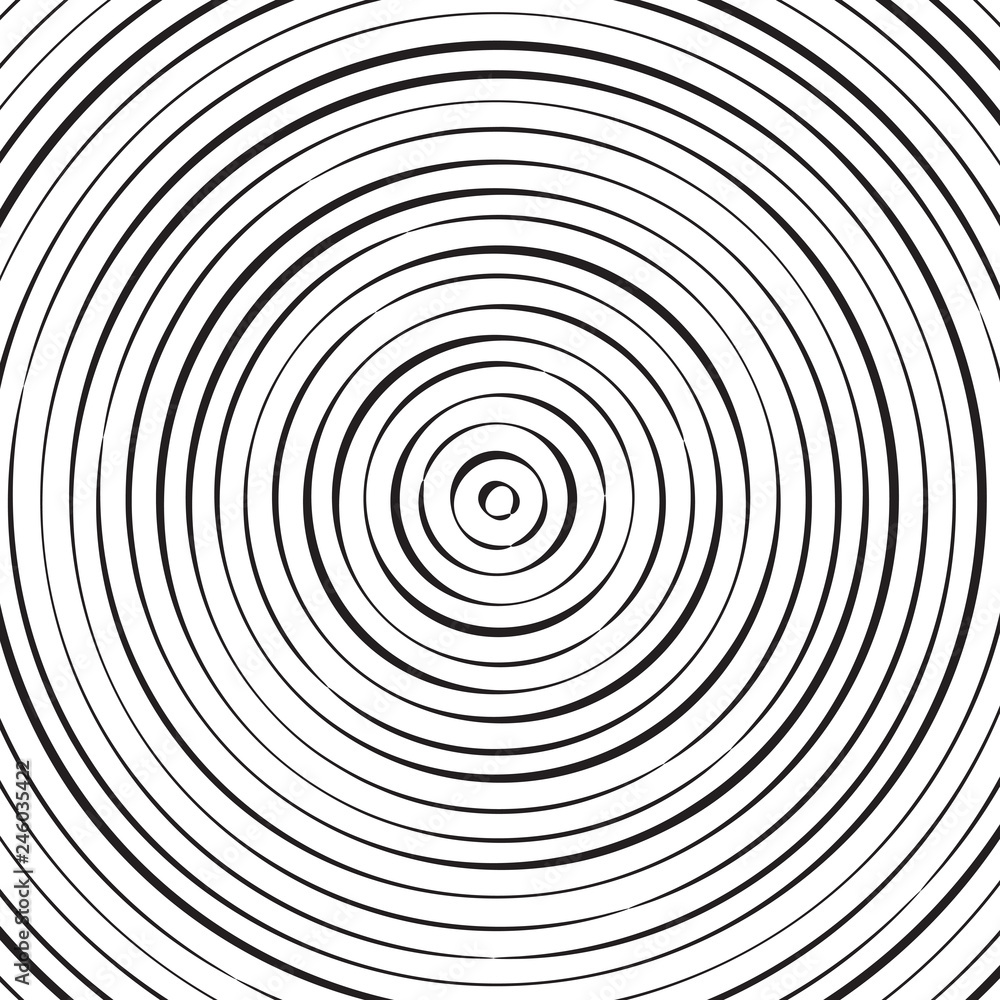 Black and white concentric line circle background or ripple effect Black and white concentric line circle background or ripple effect