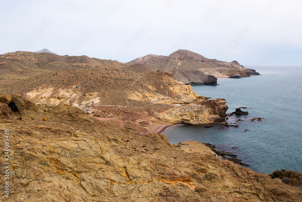Parque Natural del Cabo de Gata en Almería, España. Increíble zona volcánica en el sur de la península ibérica.