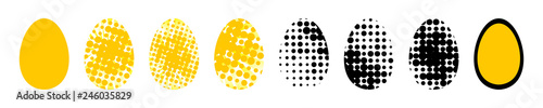 Eggs icons set for happy Easter greeting card design