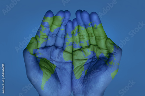 the world on your hand concept